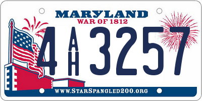 MD license plate 4AH3257