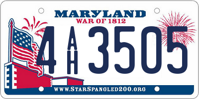 MD license plate 4AH3505