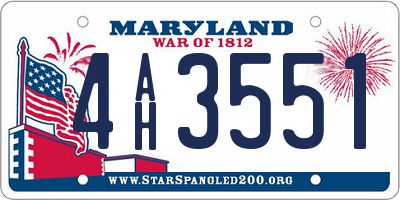 MD license plate 4AH3551