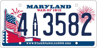 MD license plate 4AH3582