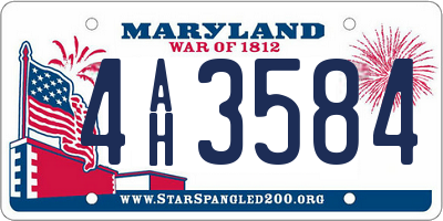 MD license plate 4AH3584