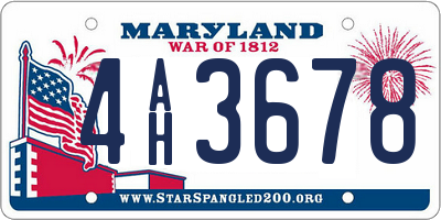 MD license plate 4AH3678