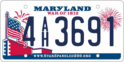 MD license plate 4AH3691