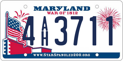 MD license plate 4AH3711