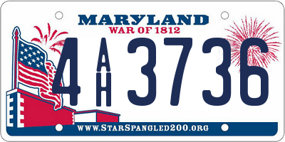 MD license plate 4AH3736