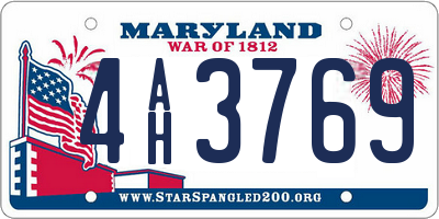 MD license plate 4AH3769