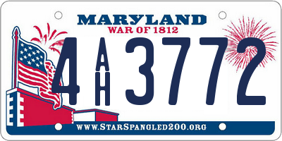 MD license plate 4AH3772