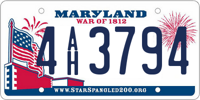 MD license plate 4AH3794