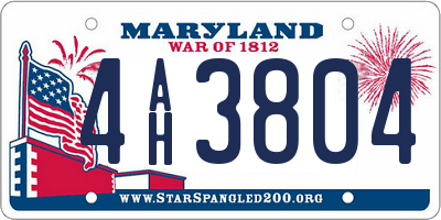MD license plate 4AH3804