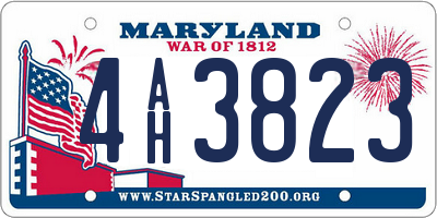 MD license plate 4AH3823
