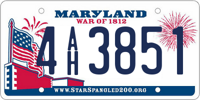 MD license plate 4AH3851