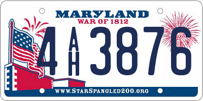 MD license plate 4AH3876