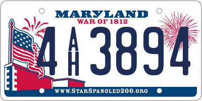 MD license plate 4AH3894
