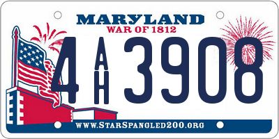 MD license plate 4AH3908