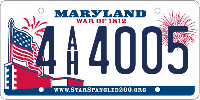 MD license plate 4AH4005
