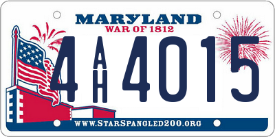 MD license plate 4AH4015