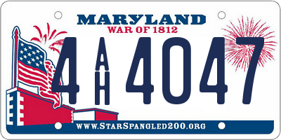 MD license plate 4AH4047