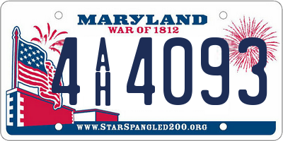 MD license plate 4AH4093