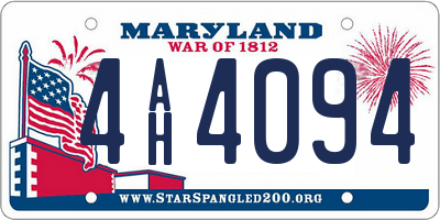 MD license plate 4AH4094