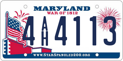 MD license plate 4AH4113