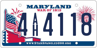 MD license plate 4AH4118