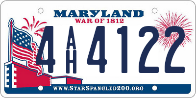 MD license plate 4AH4122