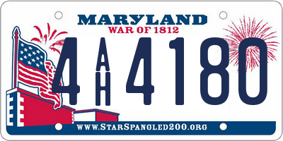 MD license plate 4AH4180