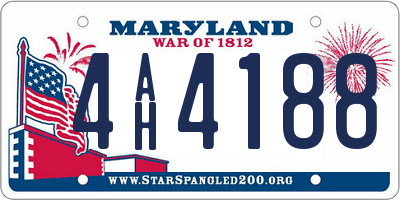 MD license plate 4AH4188