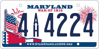MD license plate 4AH4224