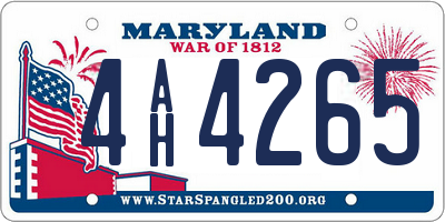 MD license plate 4AH4265