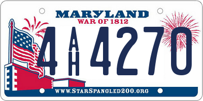 MD license plate 4AH4270