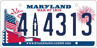 MD license plate 4AH4313