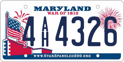 MD license plate 4AH4326