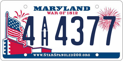 MD license plate 4AH4377