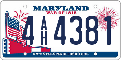 MD license plate 4AH4381