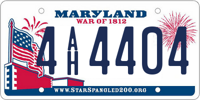 MD license plate 4AH4404