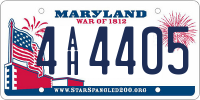 MD license plate 4AH4405