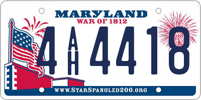 MD license plate 4AH4418