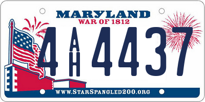 MD license plate 4AH4437