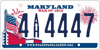 MD license plate 4AH4447
