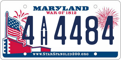 MD license plate 4AH4484