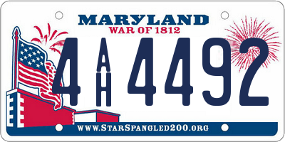 MD license plate 4AH4492