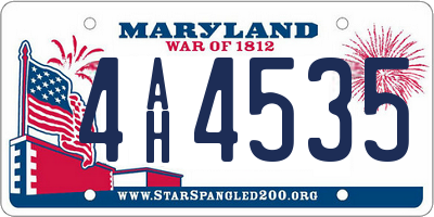 MD license plate 4AH4535