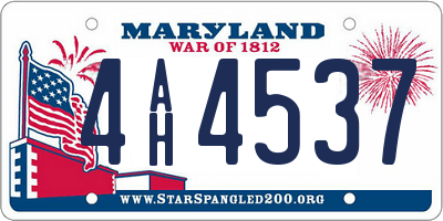MD license plate 4AH4537