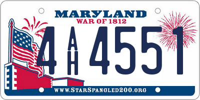MD license plate 4AH4551