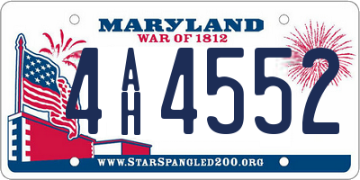 MD license plate 4AH4552