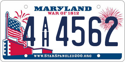 MD license plate 4AH4562