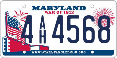 MD license plate 4AH4568