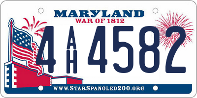 MD license plate 4AH4582