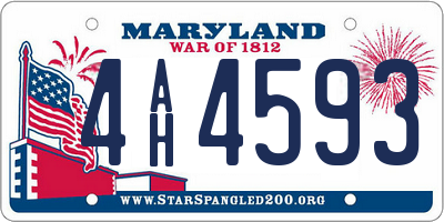 MD license plate 4AH4593